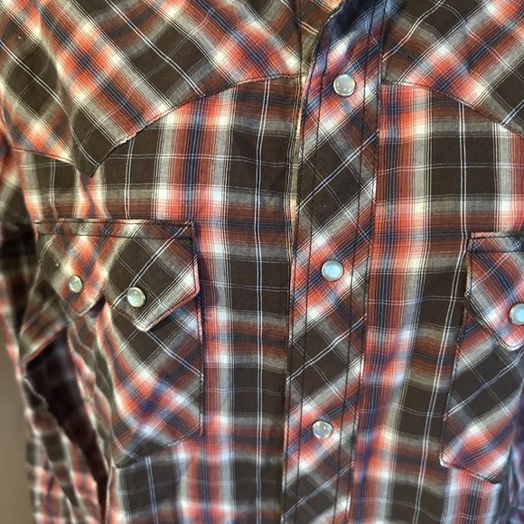 Wrangler western fashion snap front plaid blouse size M - Picture 4 of 7